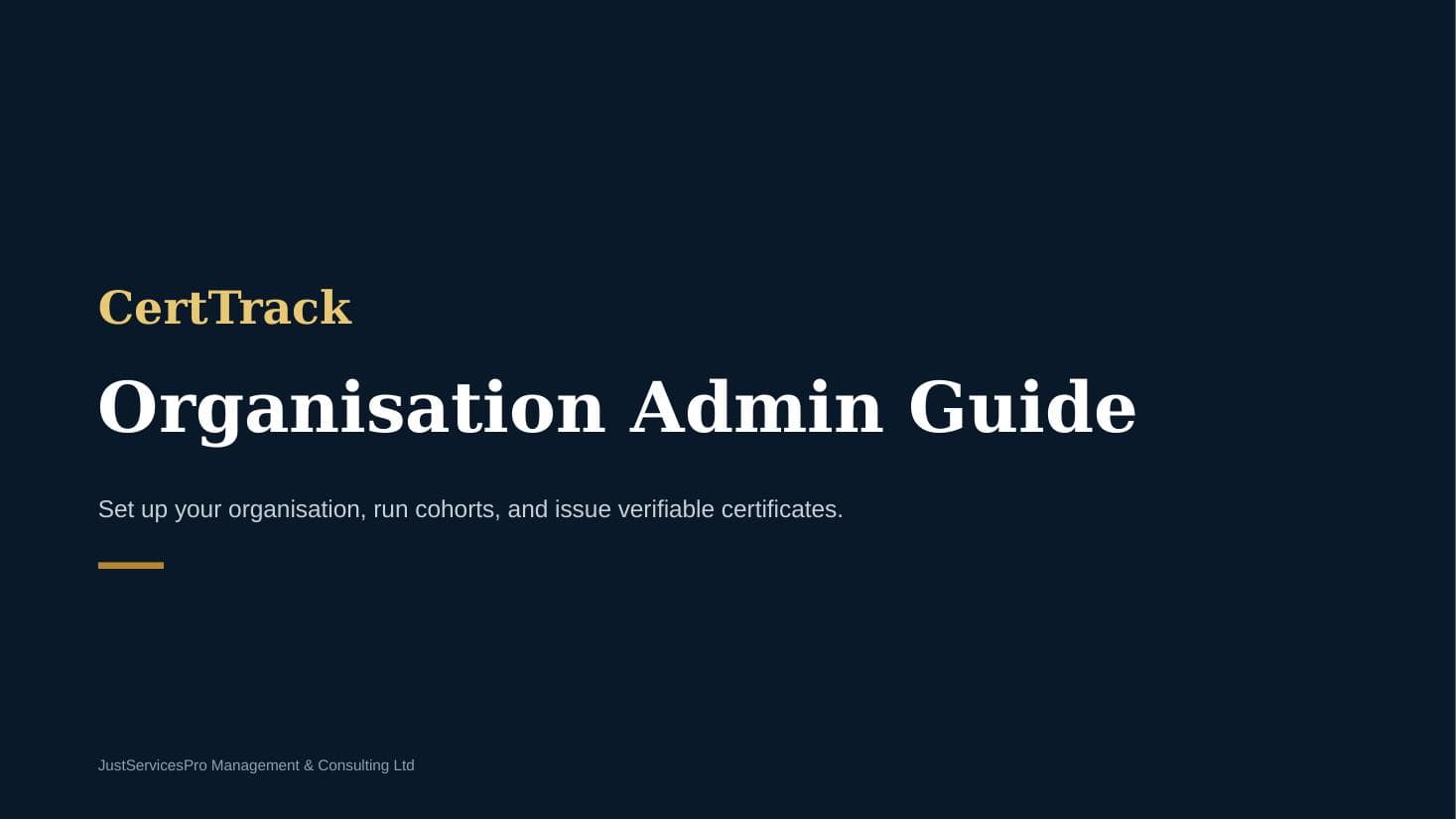 Organisation Admin Guide