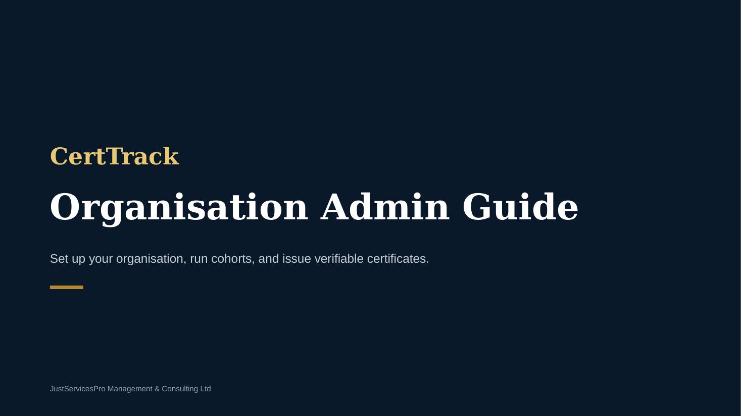 Organisation Admin Guide